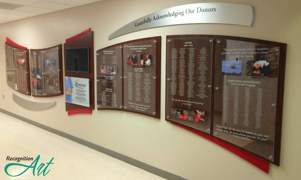 Huron Regional Medical Center Changeable Plexiglas and Media Display by RecognitionArt