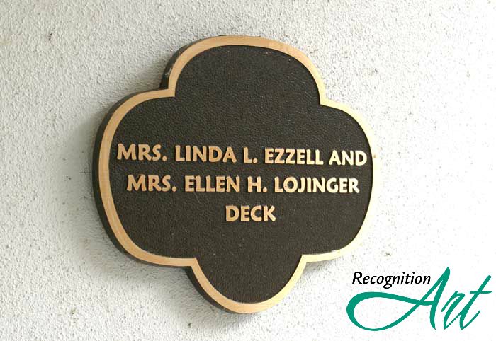 Girl-Scouts-of-Gulfcoast-Bronze-Trefoil-Room-Naming-Plaque-by-RecognitionArt