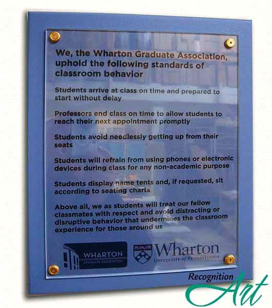 Wharton-UPenn-Changeable-Plaque-by-RecognitionArt